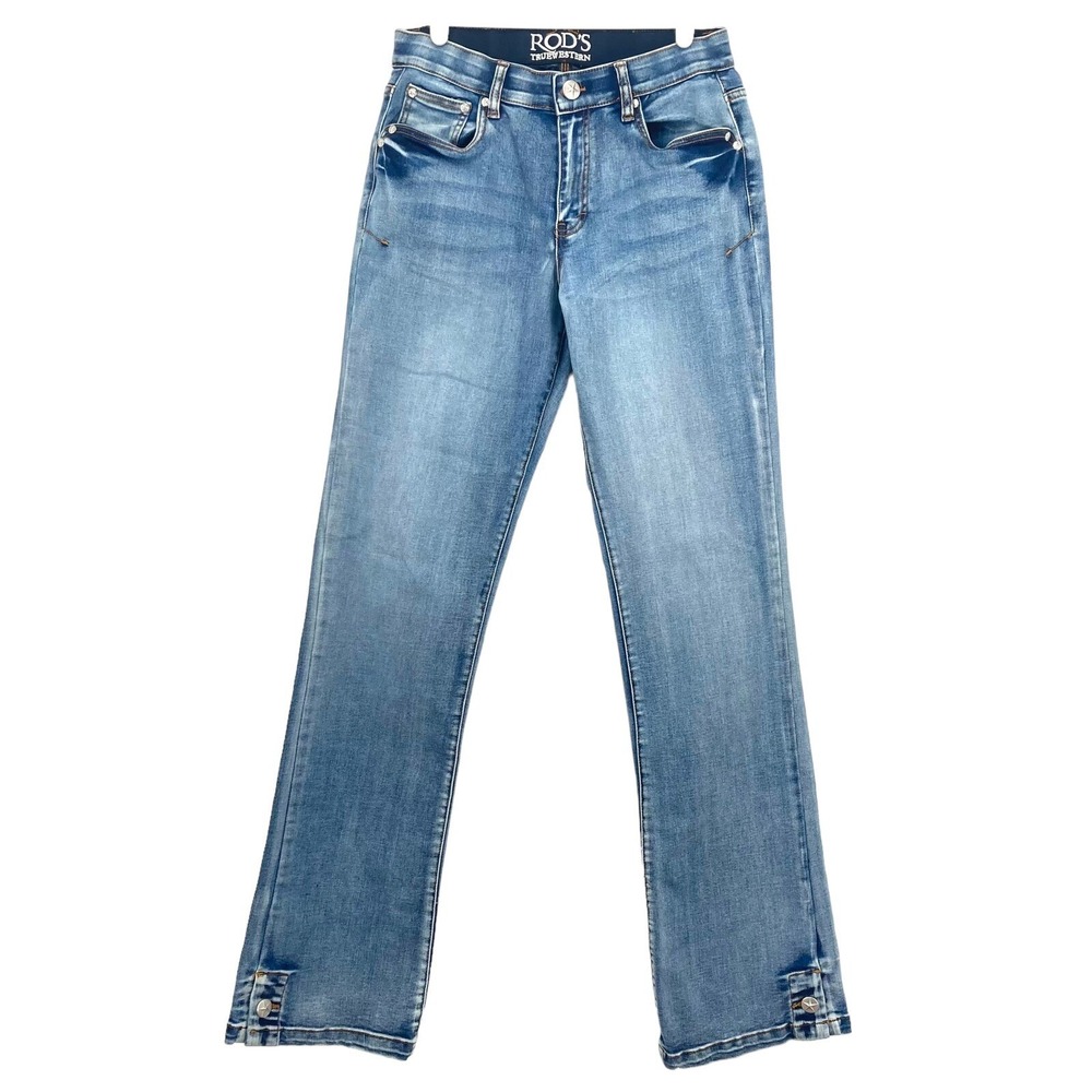 ROD'S True Western Women's Jeans Sz 6 Boot Cut Relaxed Fit Mid Rise Stretch Blue